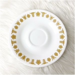 Corelle by Corning Vintage Butterfly Gold Milk Glass Coffee Tea Saucer